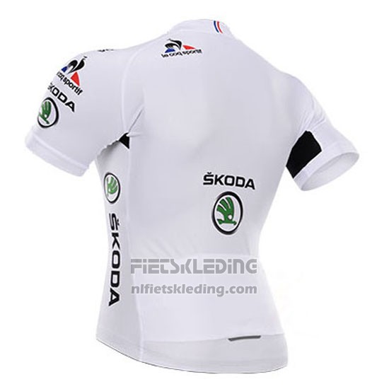 2015 Fietskleding Tour de France Wit Korte Mouwen en Koersbroek
